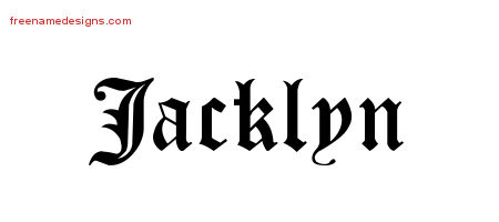Blackletter Name Tattoo Designs Jacklyn Graphic Download