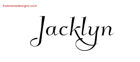 Elegant Name Tattoo Designs Jacklyn Free Graphic