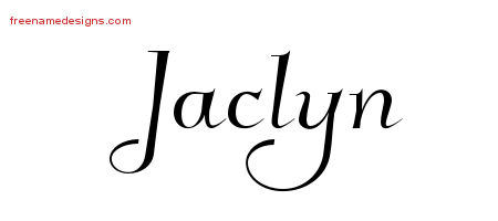 Elegant Name Tattoo Designs Jaclyn Free Graphic