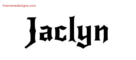 Gothic Name Tattoo Designs Jaclyn Free Graphic
