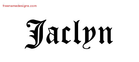 Blackletter Name Tattoo Designs Jaclyn Graphic Download