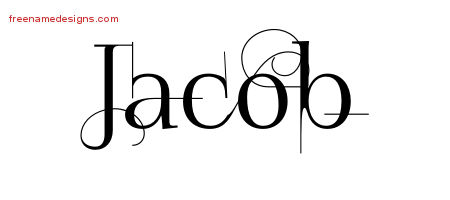 Decorated Name Tattoo Designs Jacob Free Lettering
