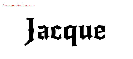 Gothic Name Tattoo Designs Jacque Free Graphic