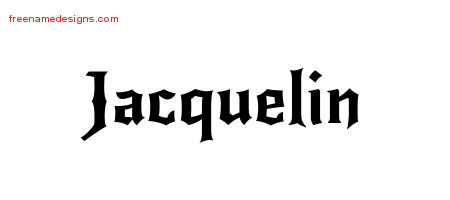 Gothic Name Tattoo Designs Jacquelin Free Graphic