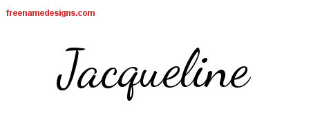 Lively Script Name Tattoo Designs Jacqueline Free Printout