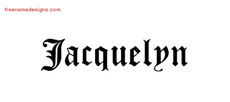 Blackletter Name Tattoo Designs Jacquelyn Graphic Download