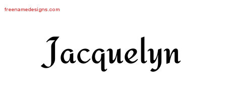 Calligraphic Stylish Name Tattoo Designs Jacquelyn Download Free
