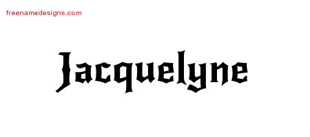 Gothic Name Tattoo Designs Jacquelyne Free Graphic