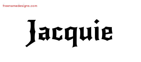 Gothic Name Tattoo Designs Jacquie Free Graphic