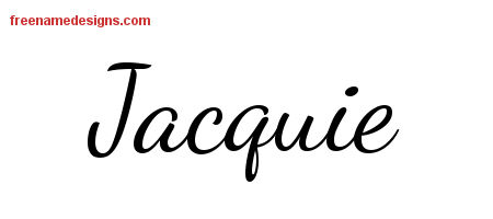 Lively Script Name Tattoo Designs Jacquie Free Printout
