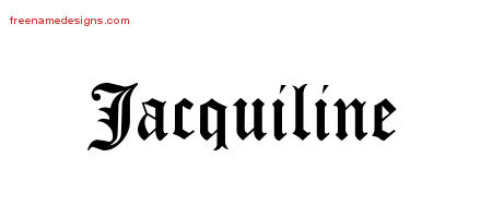 Blackletter Name Tattoo Designs Jacquiline Graphic Download