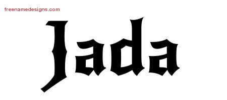 Gothic Name Tattoo Designs Jada Free Graphic