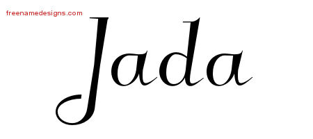 Elegant Name Tattoo Designs Jada Free Graphic