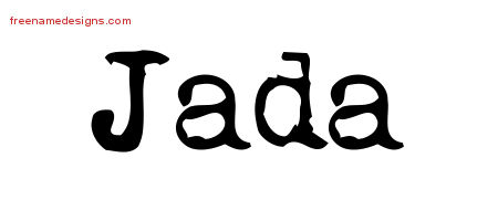 Vintage Writer Name Tattoo Designs Jada Free Lettering