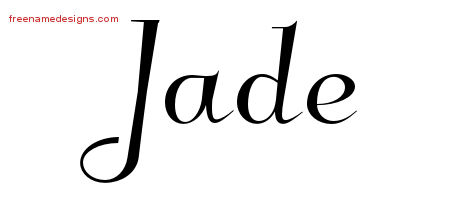 Elegant Name Tattoo Designs Jade Free Graphic