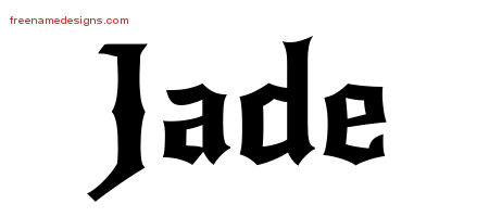 Gothic Name Tattoo Designs Jade Free Graphic