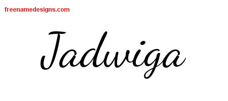 Lively Script Name Tattoo Designs Jadwiga Free Printout