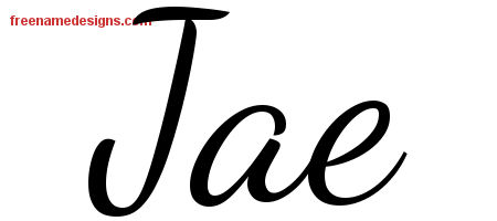 Lively Script Name Tattoo Designs Jae Free Printout