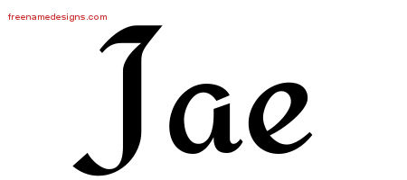 Calligraphic Stylish Name Tattoo Designs Jae Download Free