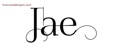 Decorated Name Tattoo Designs Jae Free Lettering