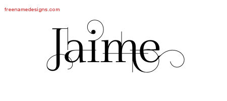 Decorated Name Tattoo Designs Jaime Free Lettering