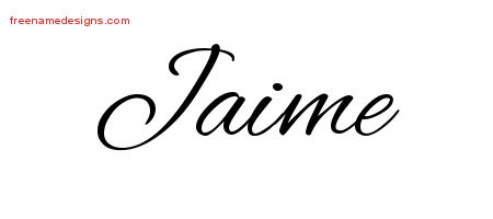Cursive Name Tattoo Designs Jaime Free Graphic