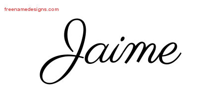 Classic Name Tattoo Designs Jaime Printable