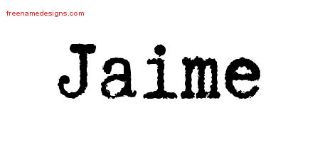 Typewriter Name Tattoo Designs Jaime Free Download