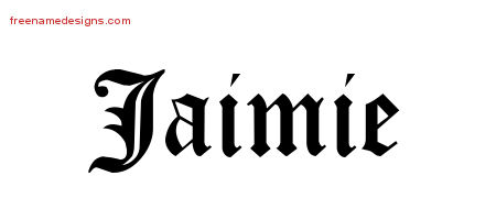 Blackletter Name Tattoo Designs Jaimie Graphic Download