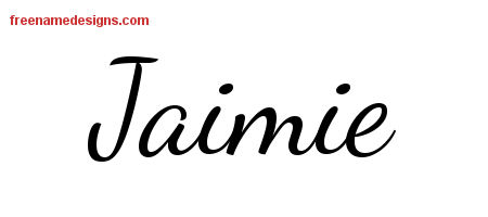 Lively Script Name Tattoo Designs Jaimie Free Printout