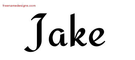 Calligraphic Stylish Name Tattoo Designs Jake Free Graphic