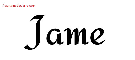 Calligraphic Stylish Name Tattoo Designs Jame Free Graphic