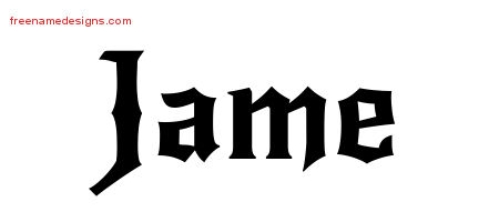 Gothic Name Tattoo Designs Jame Free Graphic