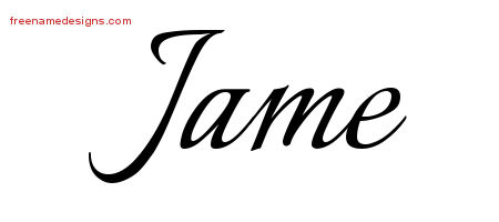 Calligraphic Name Tattoo Designs Jame Free Graphic