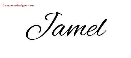 Cursive Name Tattoo Designs Jamel Free Graphic