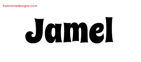 Groovy Name Tattoo Designs Jamel Free