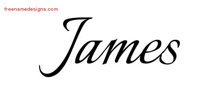 Calligraphic Name Tattoo Designs James Free Graphic
