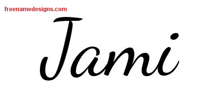 Lively Script Name Tattoo Designs Jami Free Printout
