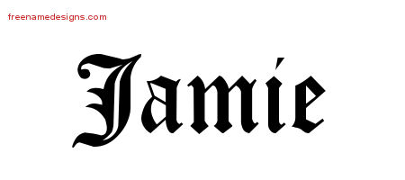 Blackletter Name Tattoo Designs Jamie Graphic Download