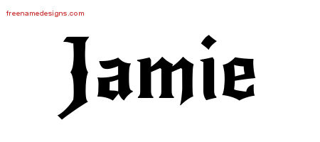 Gothic Name Tattoo Designs Jamie Free Graphic