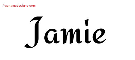Calligraphic Stylish Name Tattoo Designs Jamie Free Graphic