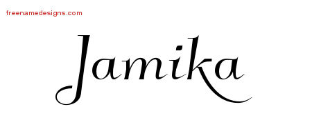 Elegant Name Tattoo Designs Jamika Free Graphic