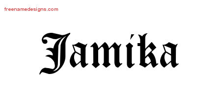 Blackletter Name Tattoo Designs Jamika Graphic Download