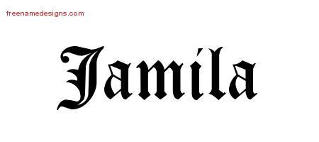 Blackletter Name Tattoo Designs Jamila Graphic Download
