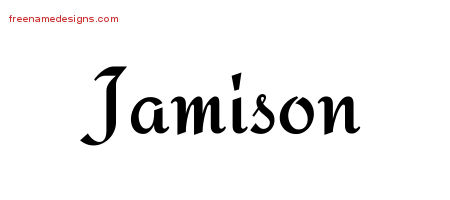 Calligraphic Stylish Name Tattoo Designs Jamison Free Graphic