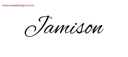 Cursive Name Tattoo Designs Jamison Free Graphic