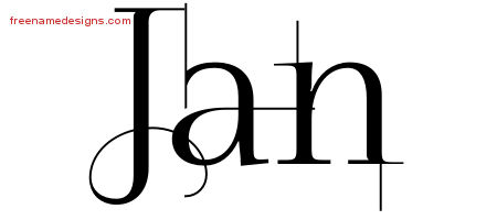 Decorated Name Tattoo Designs Jan Free Lettering
