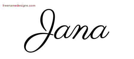 Classic Name Tattoo Designs Jana Graphic Download