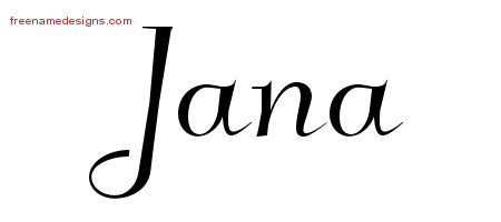 Elegant Name Tattoo Designs Jana Free Graphic