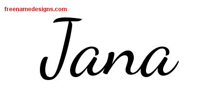 Lively Script Name Tattoo Designs Jana Free Printout